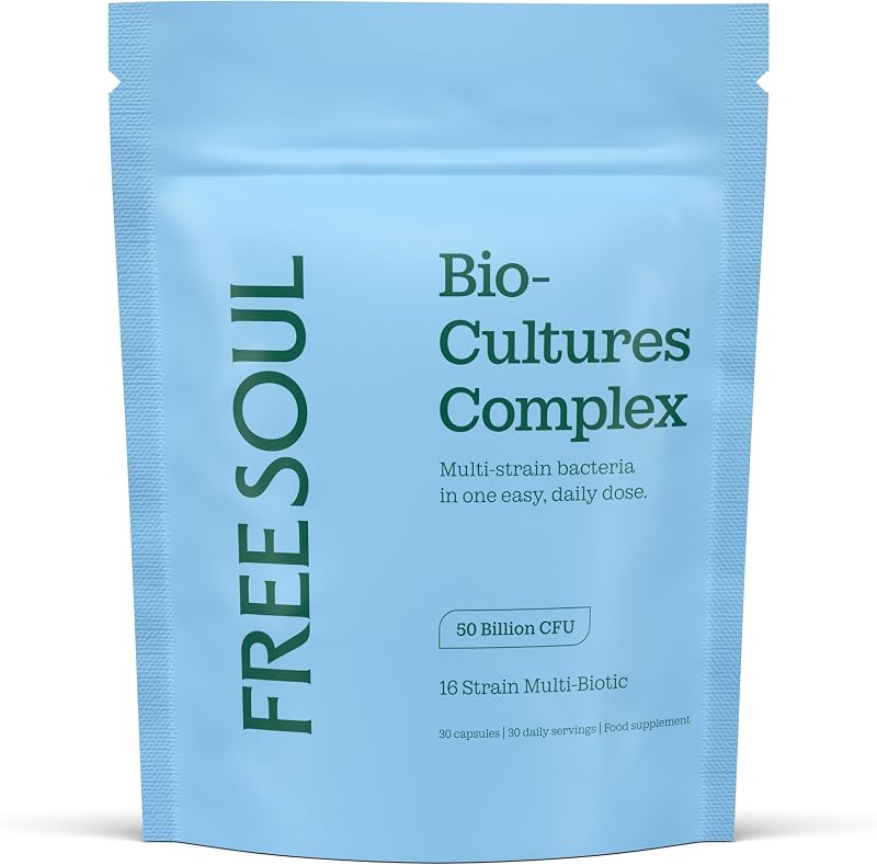 Free Soul 50 Billion CFU Pro Bio Cultures Complex 16 Strains 30 Caps