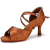 HROYL Women Latin Dance Shoes Bachata Swing Practice Performance Ballroom Salsa Dancing Shoes