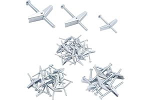 HELIFOUNER 45PCS Toggle Bolt and Wing Nut for Hanging Heavy Items on Drywall - 1/8 Inch, 3/16Inch, 1/4Inch