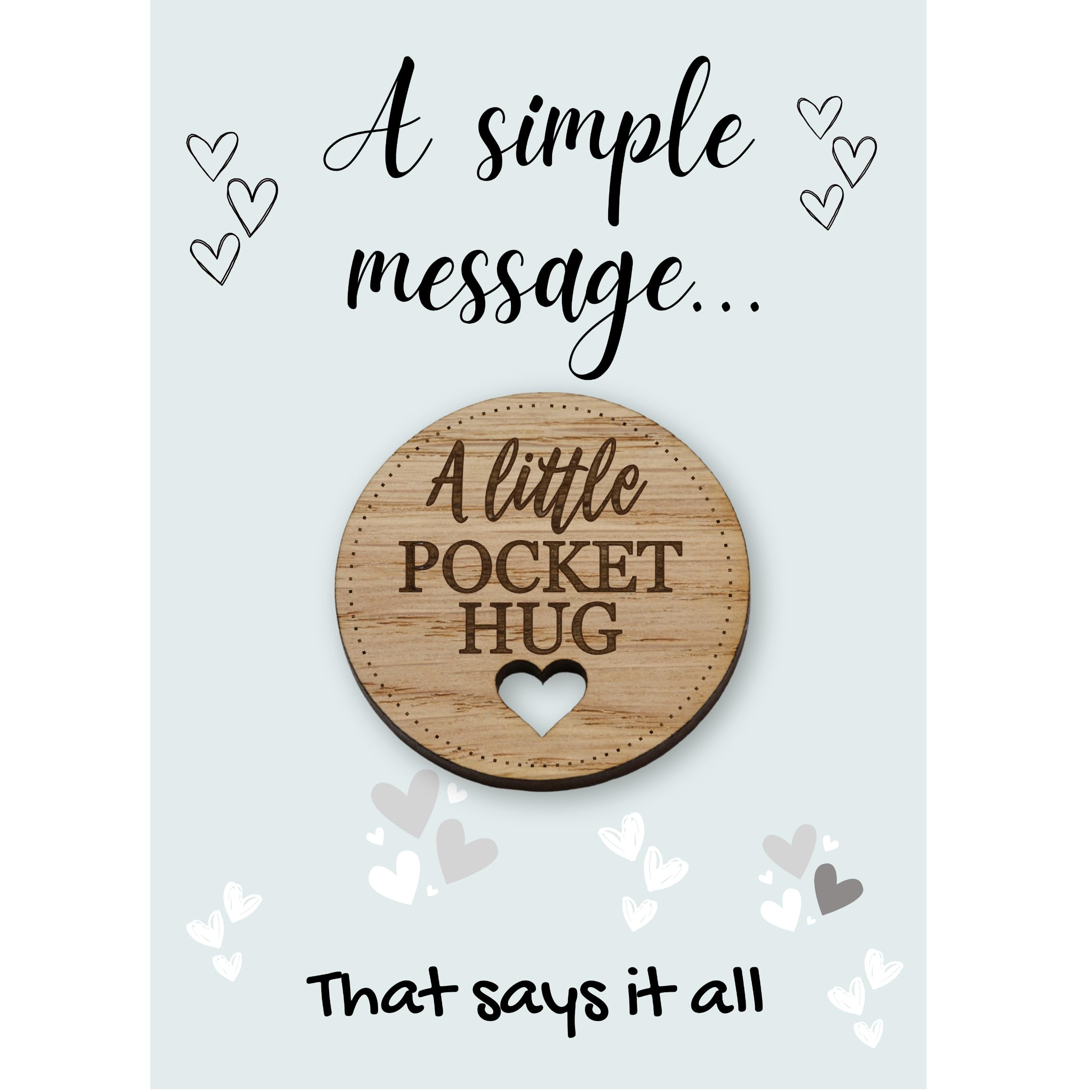 A Little Pocket Hug Token Missing You, Thinking of You Gifts, Small Hug in Your Pocket, Good Luck, Long Distance Relationship Him Her Boyfriend Girlfriend Wife Husband Best Friend Bereavement Sympathy