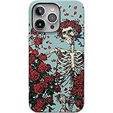 Casely iPhone 15 Pro Max Case | Forever Grateful | Grateful Dead Skeleton Floral | Bold Protective Design | Compatible with MagSafe