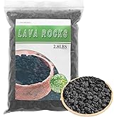 CARURBODY Black Lava Rocks for Plants -100% Pure Volcanic Rock No Dyes or Chemicals-Best Lava Stones Top Dressing for Cacti Succulents Plants,Bonsai