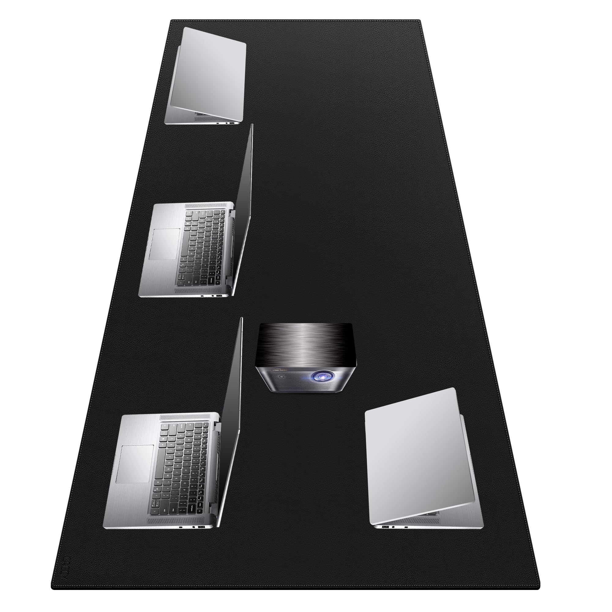 Cacoy Massive 70.8" x 39.4" Leather Desk Mat, Extra Large Office Conference Table Mat, 4XL Full Desk Gaming Mouse Pad, Waterproof PU Leather Computer Desk Pad (Black) Image