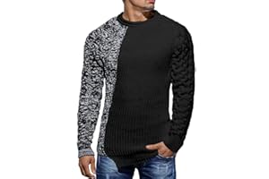 Taoliyuan Mens Pullover Sweater Winter Ribbed Knitted Color Block Comfort Stylish Twisted Long Sleeve Sweaters1