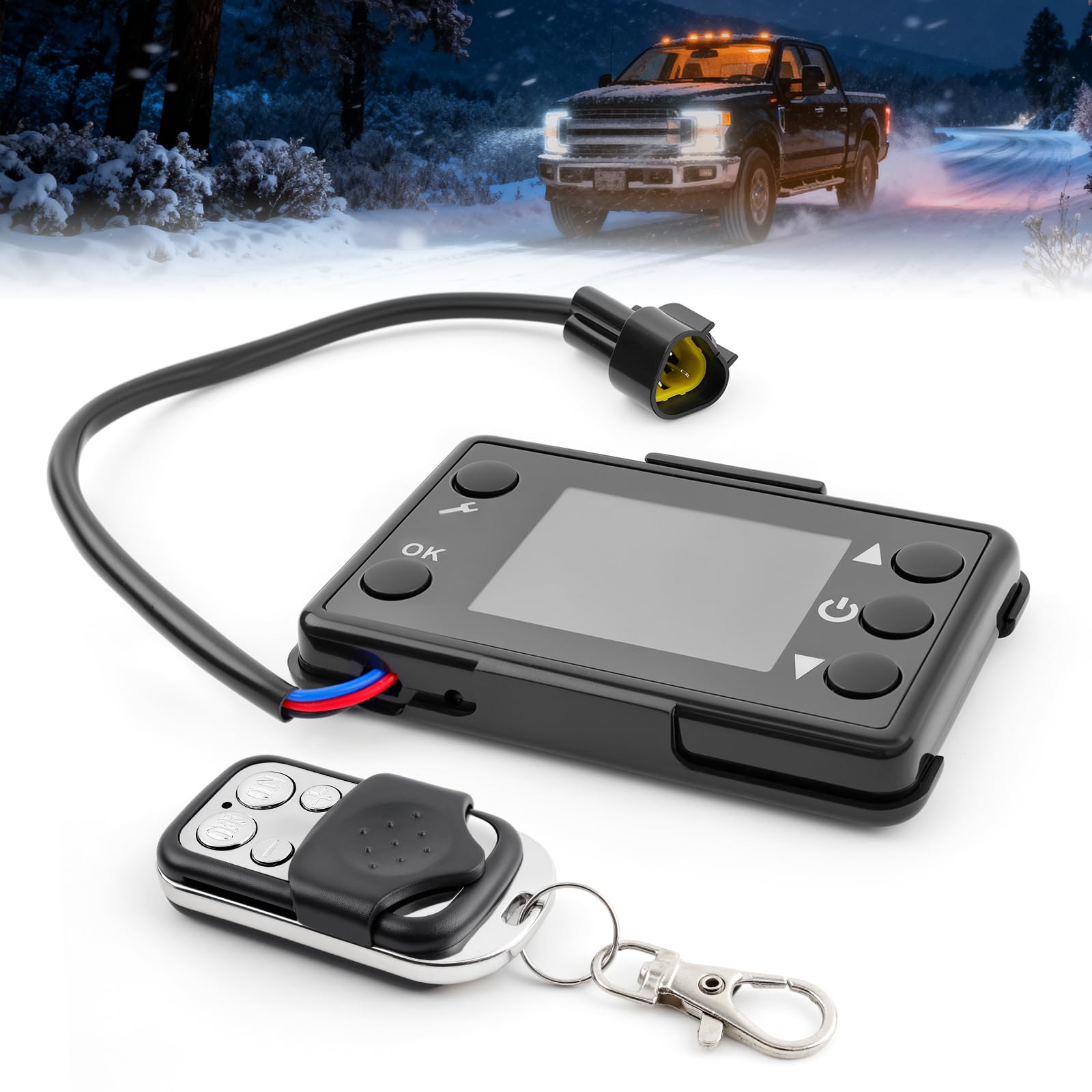 Photo 1 of Turvysen Universal 12V/24V Diesel Heater Switch, LCD Monitor Thermostat Heating Device Controller for 2kw/5kw Diesel Parking Heater with Remote Controller