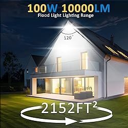 ZHPINGMX 100W LED Flood Light Outdoor, 10000LM