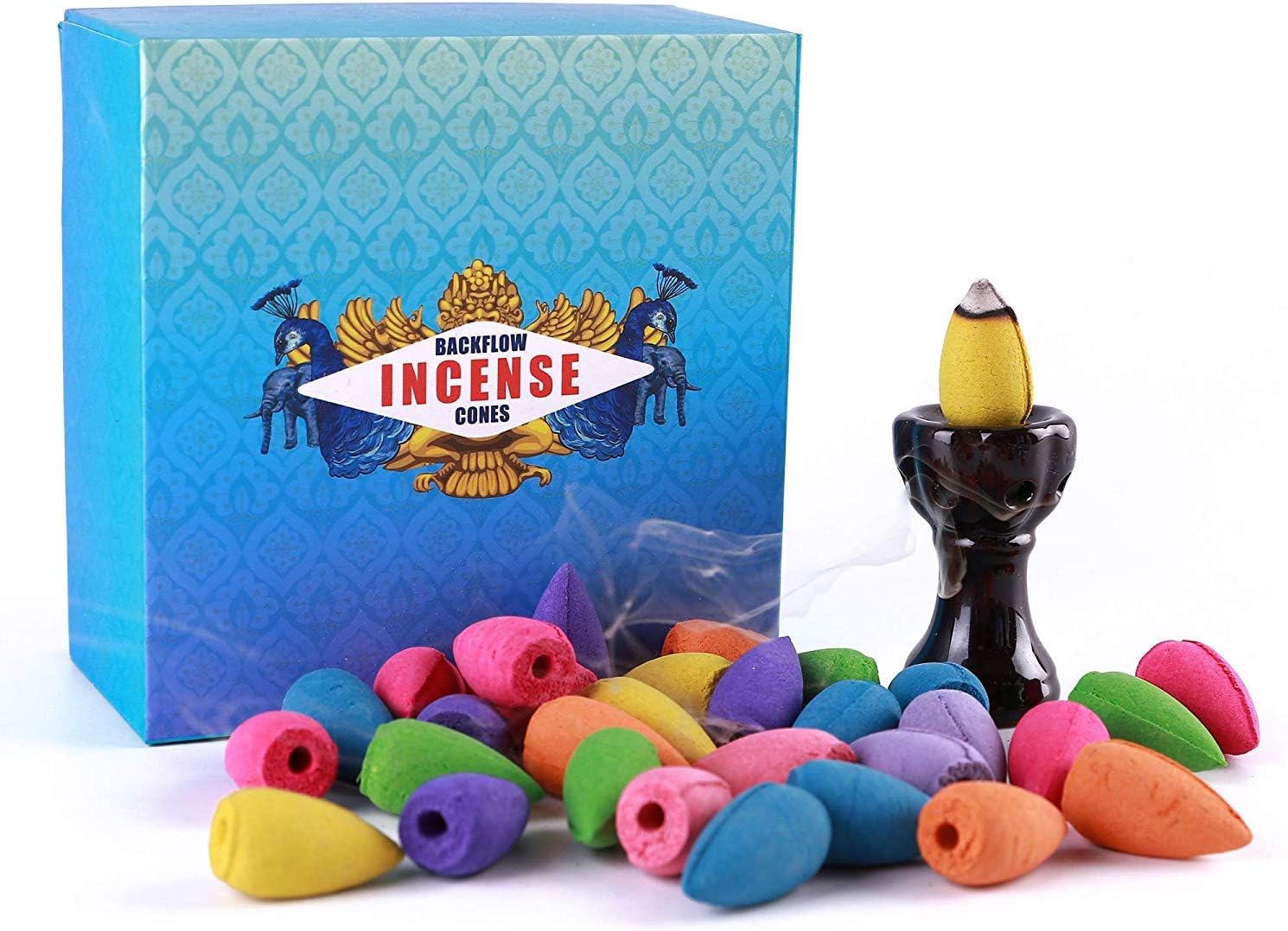 Which Is The Best Burning Incense Cones Sandalwood Aroma Fragrance Scent Free Ceramic Holder Nb