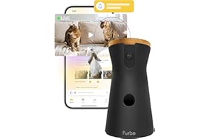 Furbo 360° Cat Camera - Unlock Camera & Smart Features w/Paid Plan: Home Security & Pet Safety Alerts, Rotating Treat Dispens
