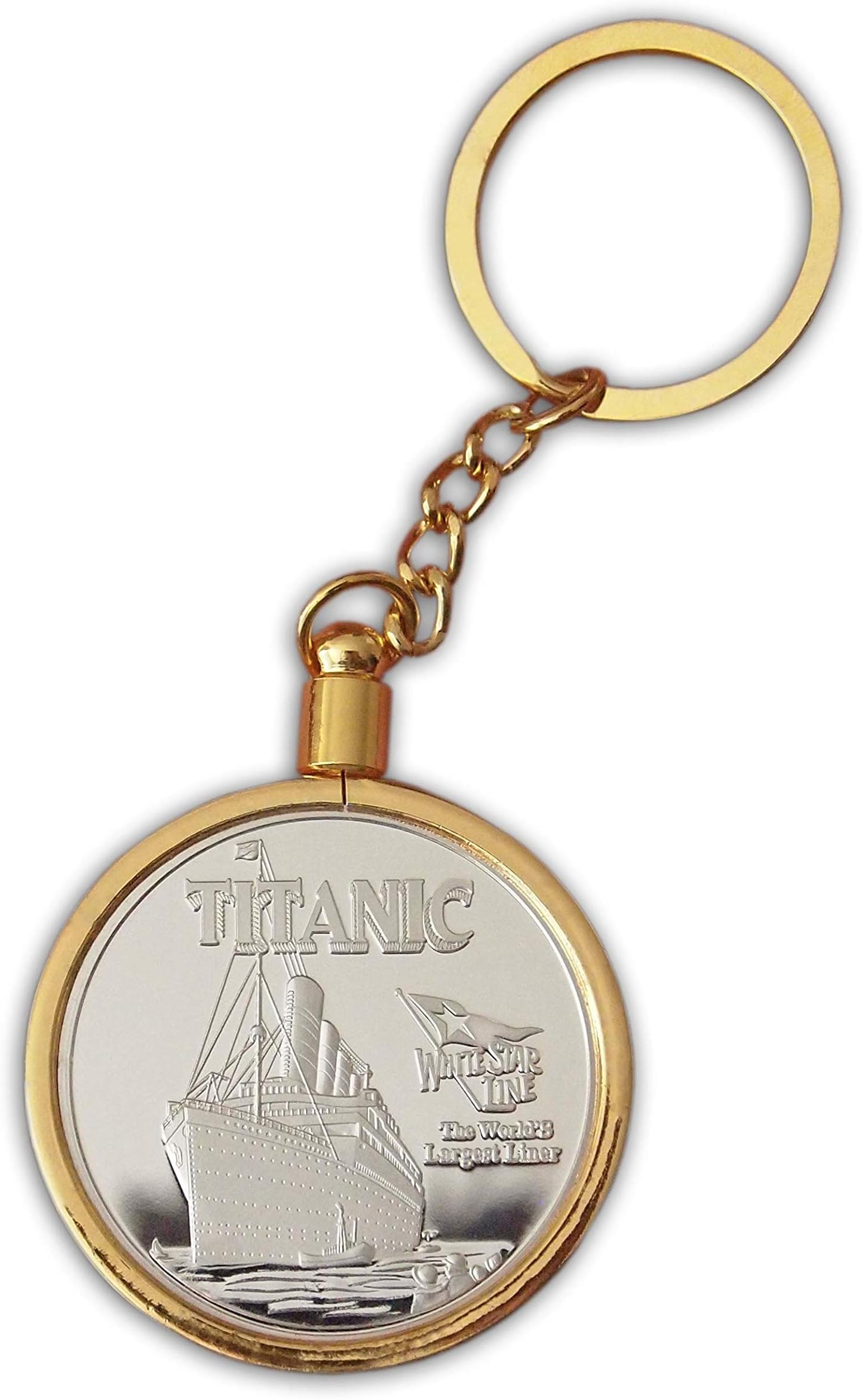 Eillwin Titanic Shiny Keychain Locked & New Style Silver Color Noble Amulet Anniversary Voyage Keyring