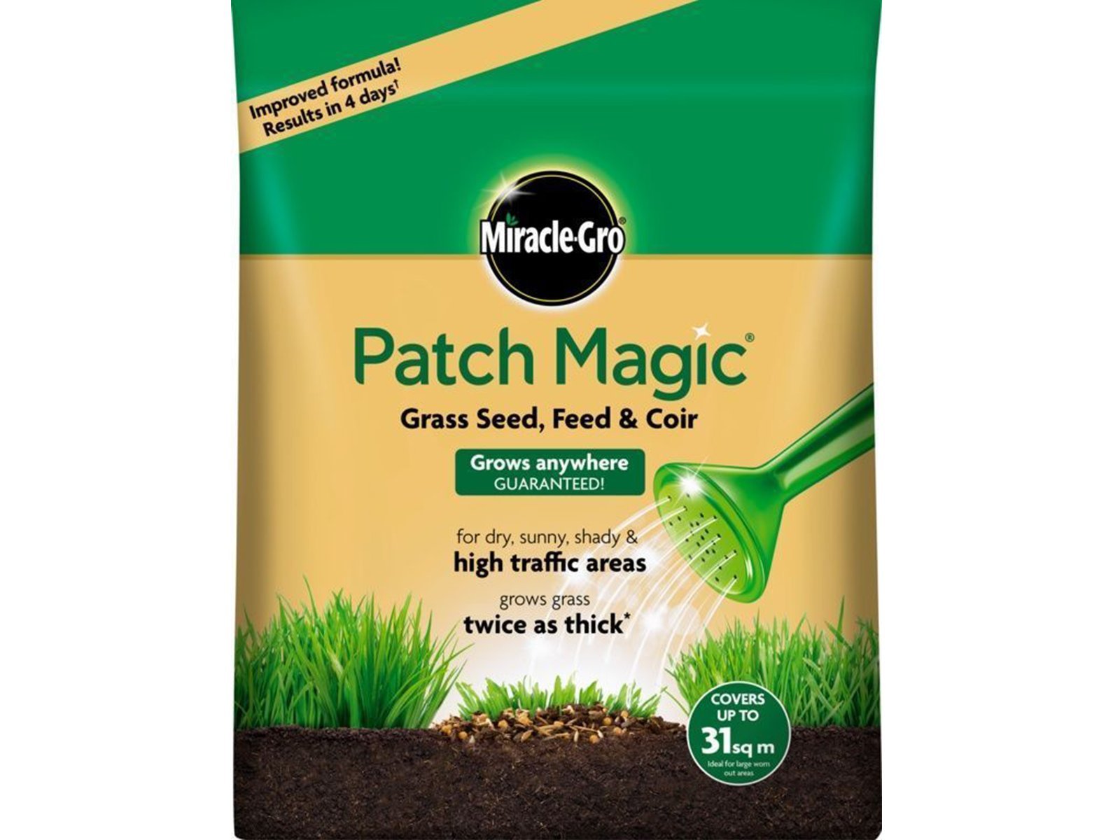 MiracleGro Patch Magic Grass Seed Feed and Coir 7kg Bag eBay
