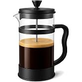 Utopia Kitchen Borosilicate Glass French Press Coffee Maker 34 Oz, Black | Heat-Resistant Cafetiere &amp; Tea Maker, Thickened Glass Coffee Press for Travel and Camping