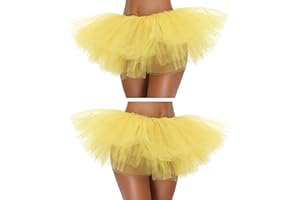 G&J ONLINE Tutu Skirt for Women Adult Classic Elastic 3 4 5 Layered Tulle Party Marathon Dance Costume Skirts