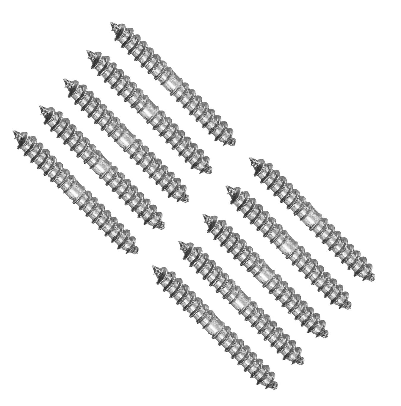 TERF® 4mm X 30mm Wood to Wood Screw Dowels 4mm X 30mm Hanger Double Ended Self-Tapping Thread Dowel Screws For Woodworking Connector Joining Furniture Legs - Pack of 10