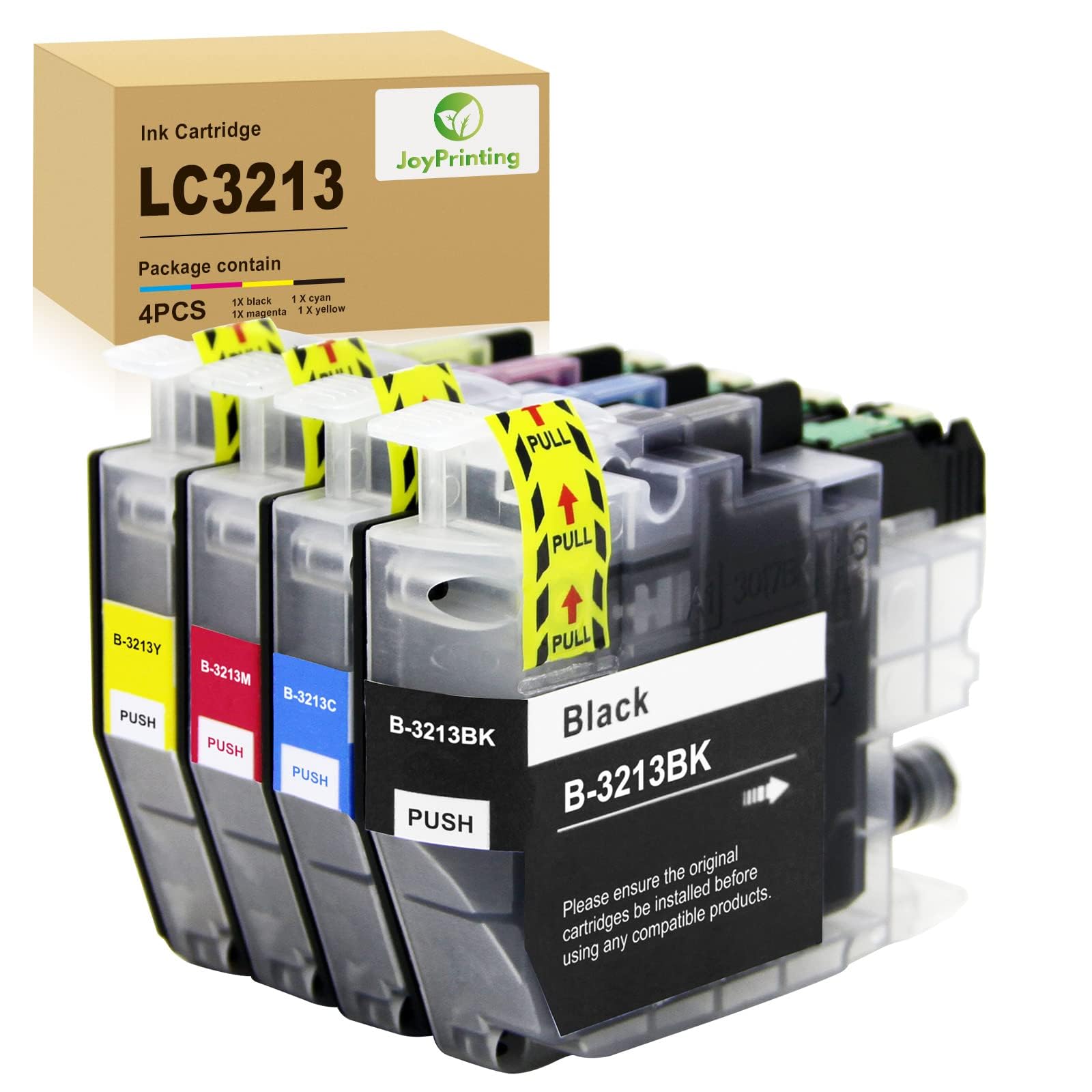JoyPrinting Compatible Ink Cartridges Replacement for Brother LC3213 LC-3213 Compatible for Brother MFC-J497DW MFC-J890DW MFC-J895DW DCP-J572DW DCP-J772DW DCP-J774DW Printers (4Pack)