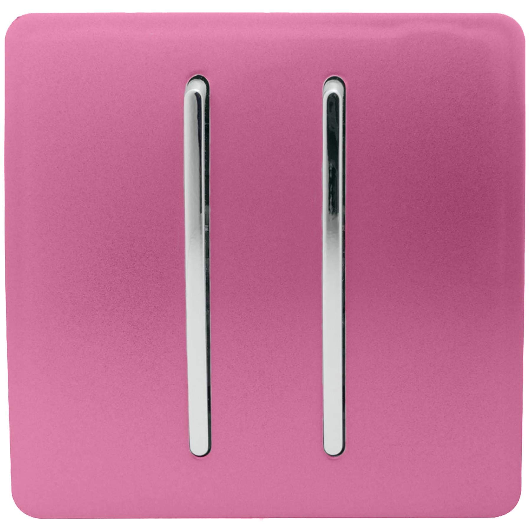 Trendi 2 Gang 1 Way Artistic Modern Glossy 10 Amp Rocker Tactile Light Switch