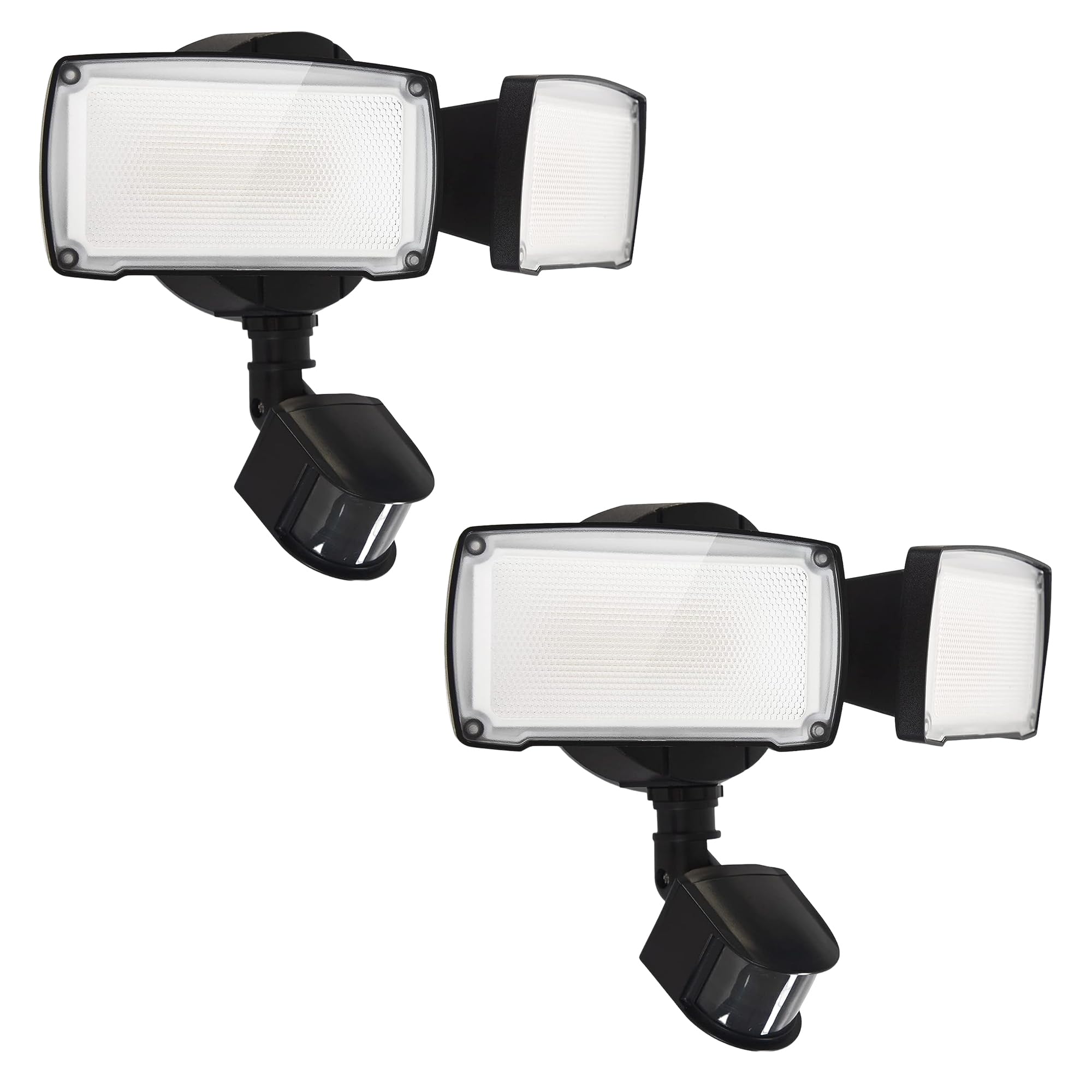 Photo 1 of UME 2 Pack 19W LED Flood Light Motion Sensor Outdoor, 2 Adjustable Head, 2000LM, 5000K, IP65 Waterproof, Dusk to Dawn Security Light with Photocell for Exterior,Outside,Garage,House(Black)