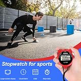 PULIVIA Sports Stopwatch Timer Lap Split Digital Stopwatch with Clock Red view 2