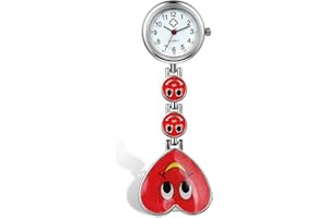 Lancardo Candy Color Smile Heart Face Nurse Clip Watch Medical Lapel Pocket Clasp Watch(7 Colors)