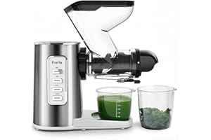 Fretta Cold Press Juicer, Slow Masticating Juicer Machines with 3‘’ Wide Feed Chute, Easy Clean Juice Extractor, 200W Powerfu