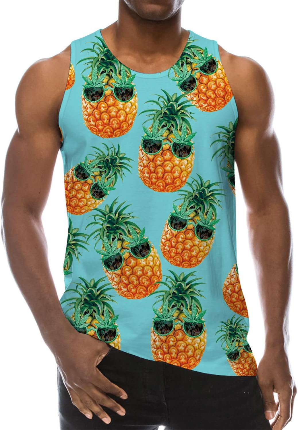 Loveternal Mens 3D Digital Printed Tank Top Summer Casual Vest T-Shirt