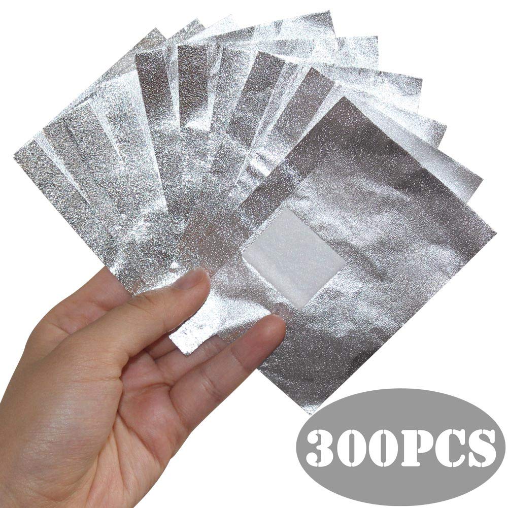Gel Nail Romver Foil Wraps with Pre-attached Pads for Dip Powder/Acrylic/Shellac/UV Gel Nail Polish Removal Soak off Manicure Tool Kit, 300 Counts : Beauty