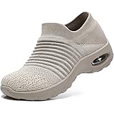 HKR Women’s Walking Shoes with Arch Support Lightweight Slip On Sneakers for Plantar Fasciitis