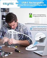 eSynic Magnifying Lamp 5X 10X Glass with Light USB Rechargeable 15 LEDs view 6