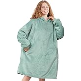 AmyHomie Wearable Blanket Hoodie for Adults & Teens,Oversized Sherpa Hooded Blanket,Warm Cozy Blanket Sweatshirt as Christmas Birthday Gifts for Women Men