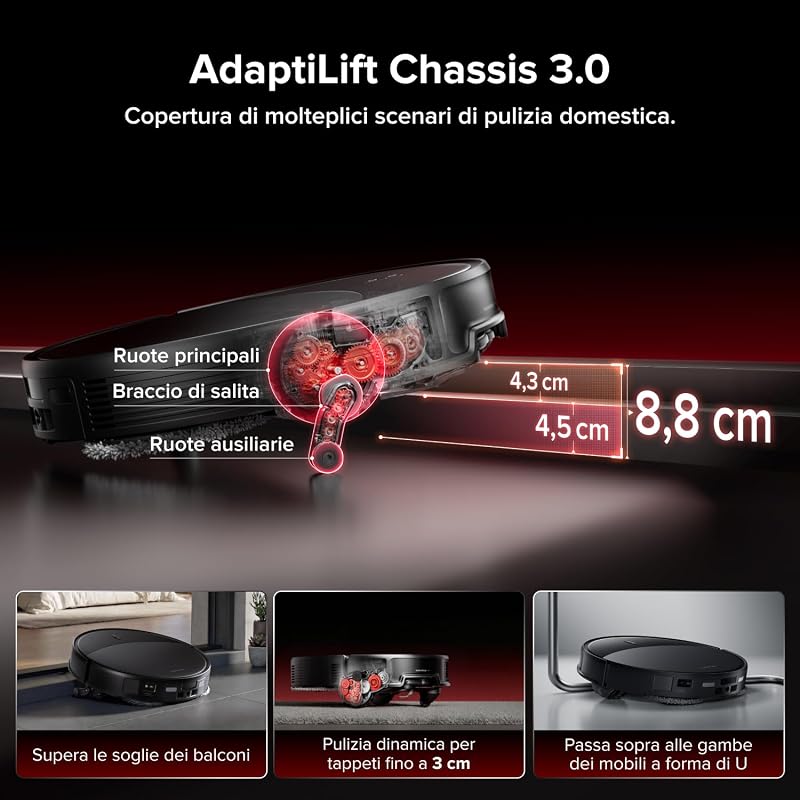 Saros 20 Robot Aspirapolvere Lavapavimenti 36.000Pa, 7,95cm