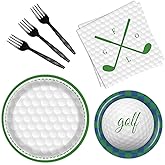 BQK 96 Pcs Golf Plates & Napkins - Birthday Party Decorations & Supplies