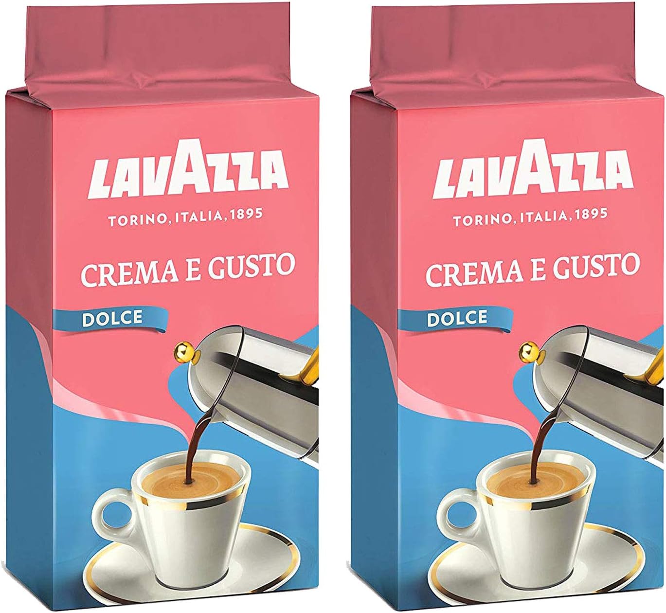 Lavazza Crema e Gusto Dolce Ground Coffee 250g (Pack of 2)