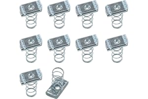 Abeicy 1/4-20 Strut Channel Nuts, 10 Pack Thickened Standard Spring Nut with Zinc Plated Use On Unistruts