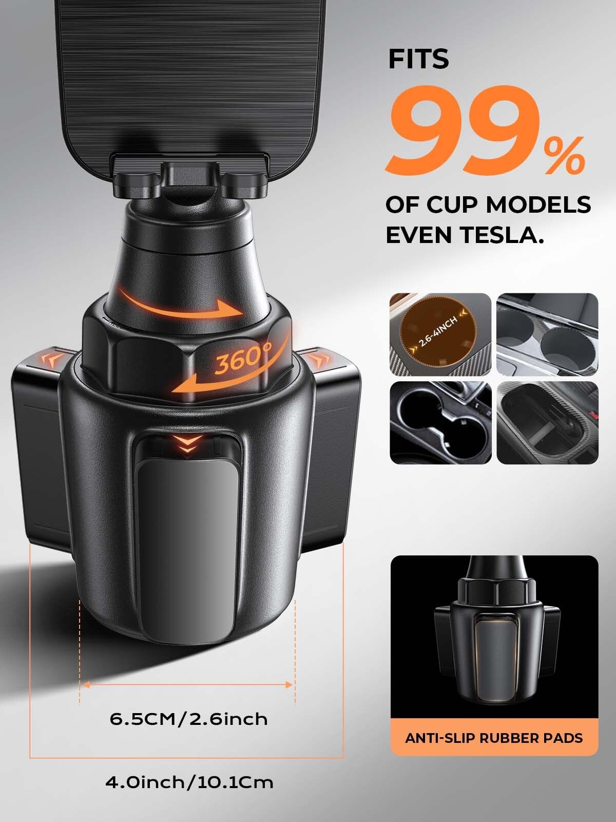 LISEN Upgraded Version Cup Phone Holder for Car 360° Adjustable Long Neck Car Phone Mount Golf Cart Phone Holder, Truck Jeep Accessories for iPhone 17 Air Pro Max Samsung Google and All 4-7'' Phone