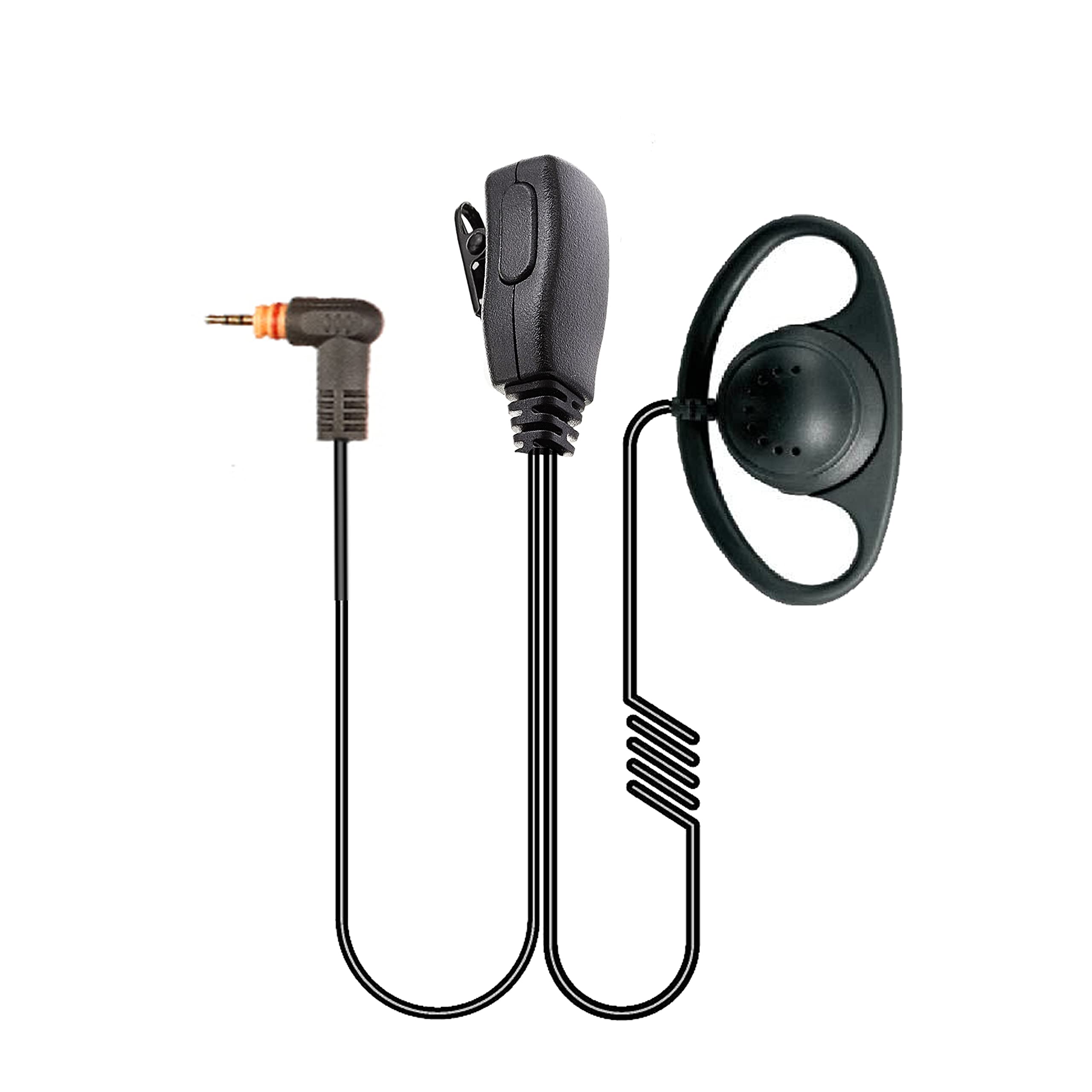 D-Shape Earpiece Ear Hanger with PTT microphone compatible with Motorola SL4000, SL1600,SL2600, SL4010 TLK100 TLK110 SLN1000 Radio