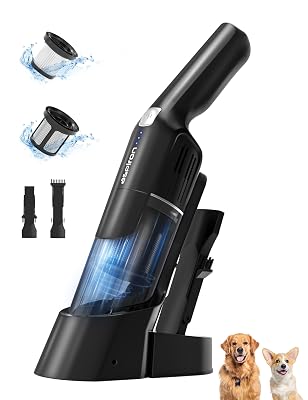 Aspiron Cordless Handheld Vacuum, 24KPA Powerful Car Vacuum, 2-Speed, 2 Charging Methods, Wireless Charger, Ergonomic Handle, Portable Rechargeable Vacuum Cleaner for Car, Home, Black Grey