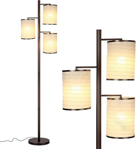 Brightech Liam Led Floor Lamp Tall Pole Industrial Standing 3 Way