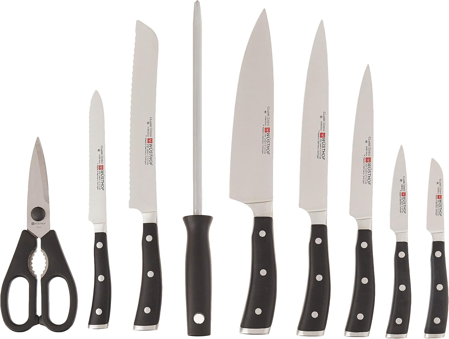 Amazon Com Wusthof Classic Ikon Cook S Knife Set One Size Black Stainless Block Knife Sets Kitchen Dining