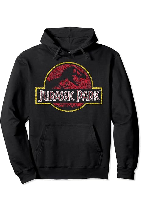Amazon.com: Jurassic Park Classic Logo Distressed Zip Hoodie : Clothing,  Shoes u0026 Jewelry