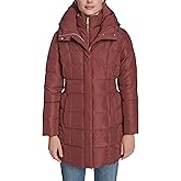 Cole Haan Women's Taffeta Down Coat With Bib Front and Dramatic Hood