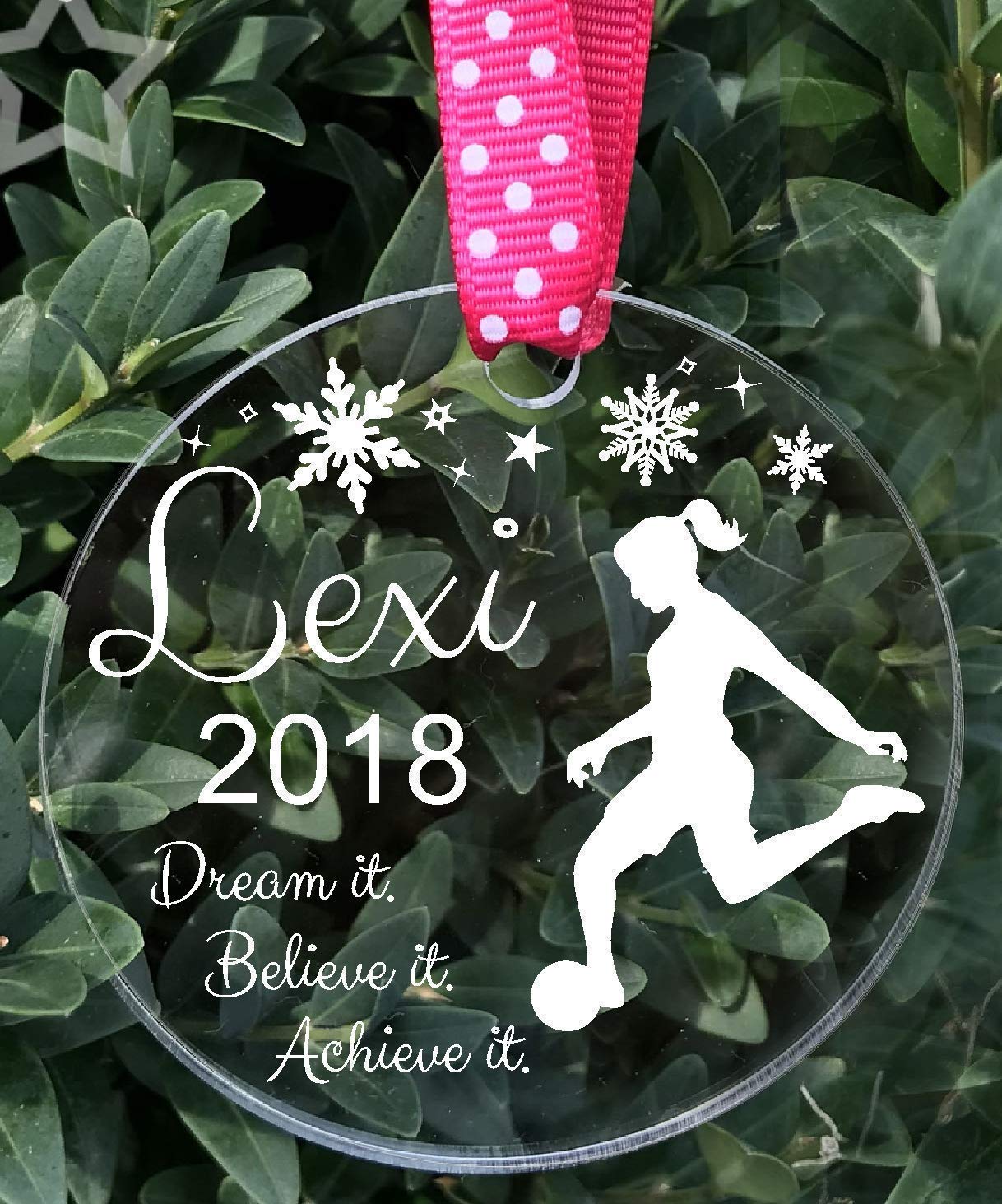 girl soccer player christmas ornament