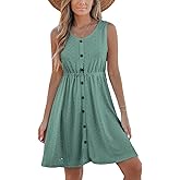 CUPSHE Women's Hollow Out Mini Dress Cover Up Ribbed Knit Scoop Neck Sleeveless Beach Spring Summer Dresses