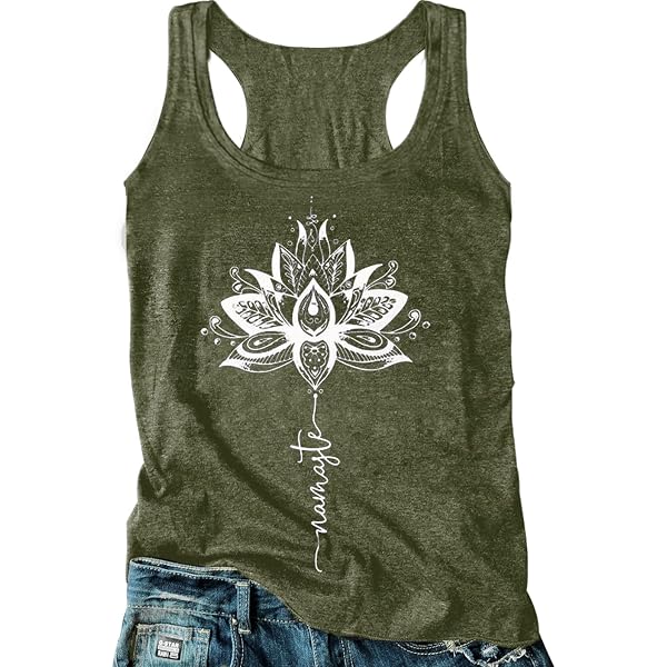 Women's Vintage Mandala Graphic Tank Top - Loose Fit Racerback Beach Vest For Summer