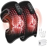 Red Light Therapy & Vibration Massage Knee Brace, 660nm&850nm Near Infrared Light Therapy, Heated Knee Massager for Pain Relief, Heated Knee Wrap for Knee Joint Elbow, Heating Pad, Gift for Men Women