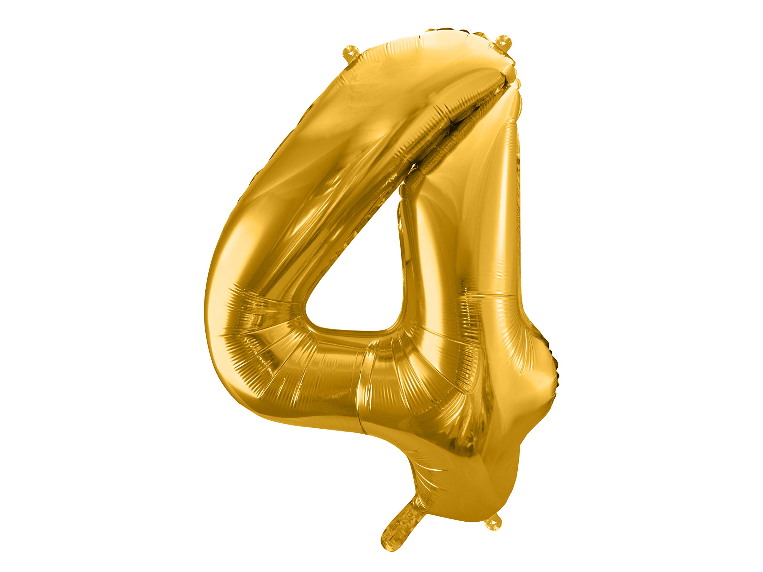 partydeco. PL FB1M-4-019 Foil Balloon Number 4 86 cm Gold