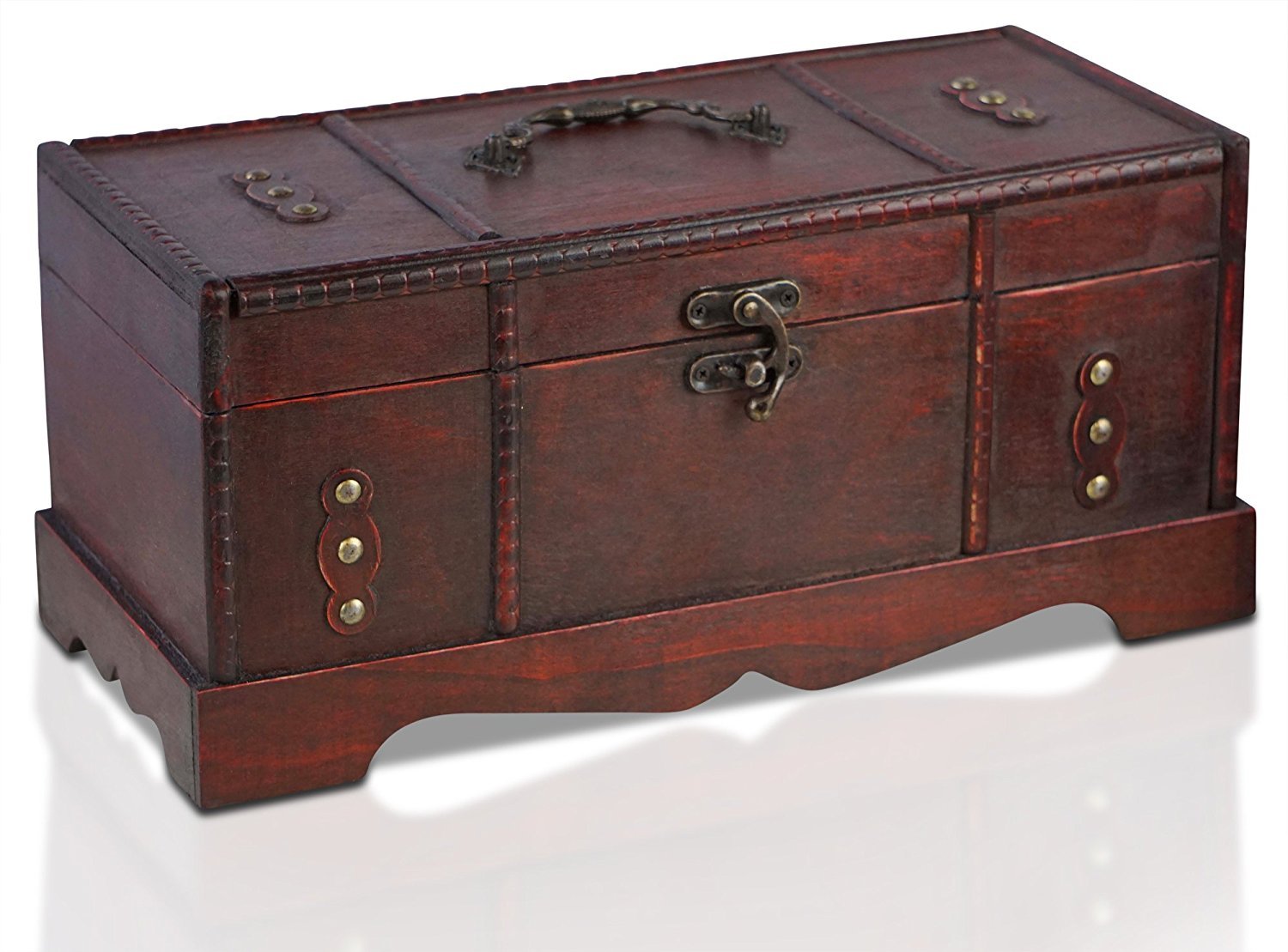 LPAMABA Scatole del Tesoro Vintage con Lucchetto,Scrigno del Tesoro in Legno con Lucchetto