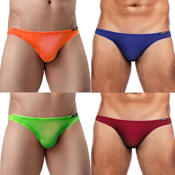 Lot de 4 slips classiques taille basse extensible pour homme Large