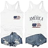 USA Tank Tops Women Funny 4th of July Outfits Shirts Sleeveless Patriotic T Shirt American Flag Graphic Loose Vest Tees