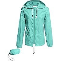ACEVOG Women Raincoat Waterproof Packable Rain Jacket Windbreaker Lightweight Outdoor Hooded Jackets S-XXL