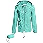 ACEVOG Women Raincoat Waterproof Packable Rain Jacket Windbreaker Lightweight Outdoor Hooded Jackets S-XXL