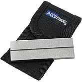 AccuSharp Pocket Stone Sharpener with Pouch, 3 Inch Dual-Sided Sharpening Stone for Knives, Fish Hooks, Camping, Hunting Knives, Restores, Repairs &amp; Hones Blades, Diamond